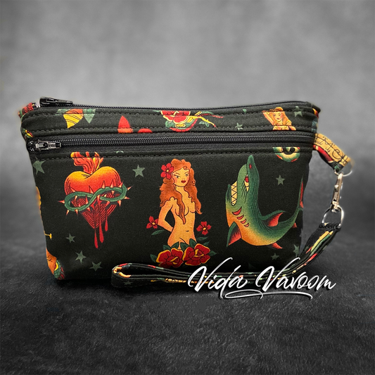 old school tattoo flash pouch