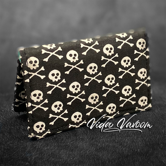 pirate skulls credit card wallet