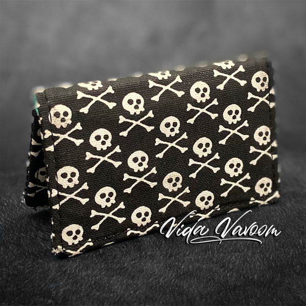 pirate skulls credit card wallet 