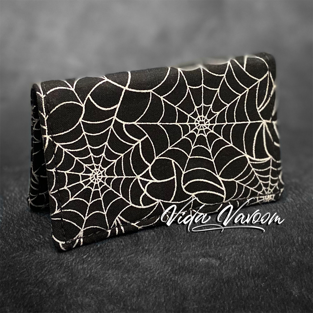 spooky halloween spider web card wallet