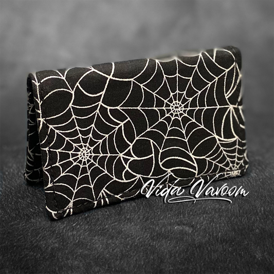 spooky halloween spider web card wallet