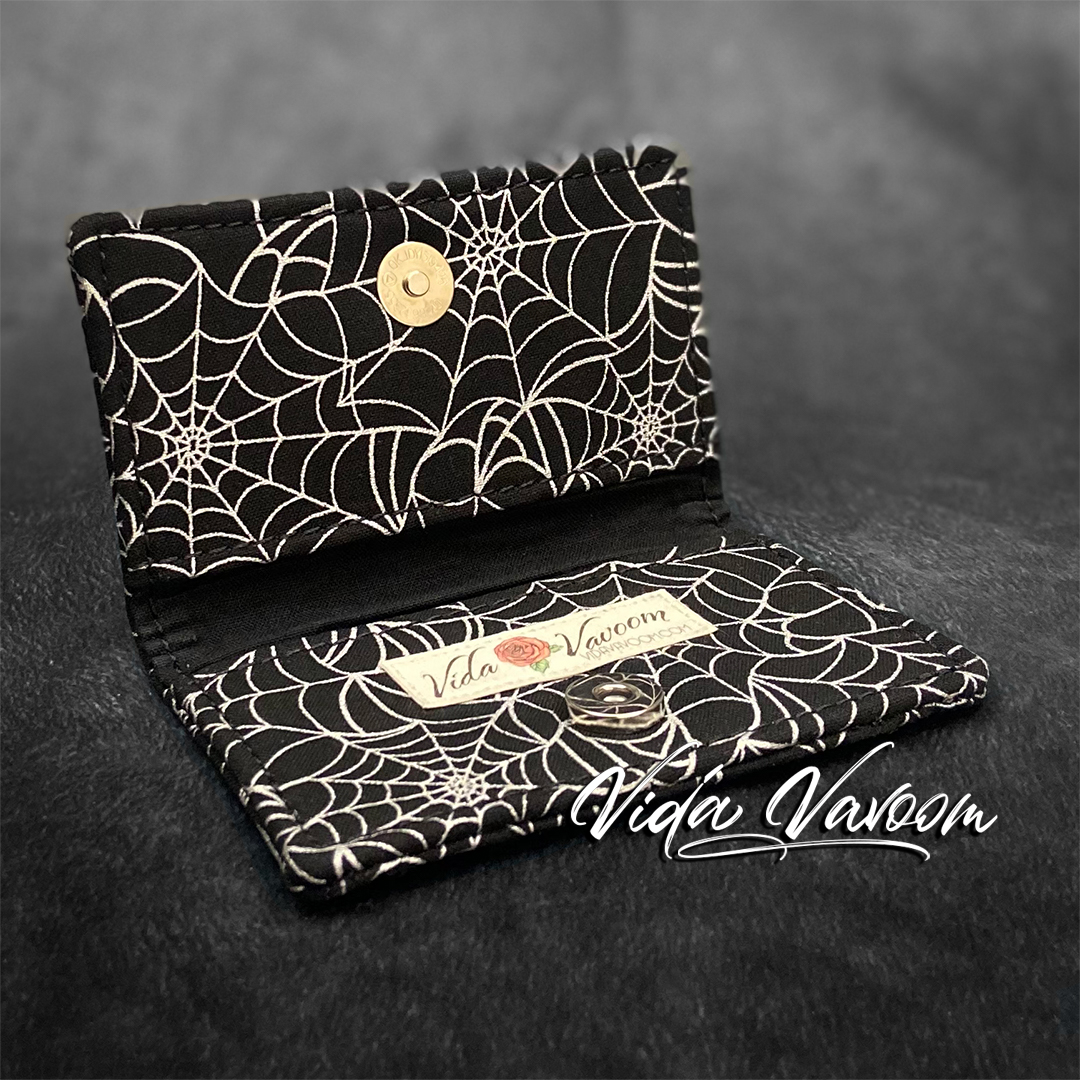 spooky halloween spider web card wallet