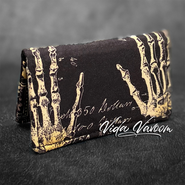 skeleton halloween nevermore credit card wallet 